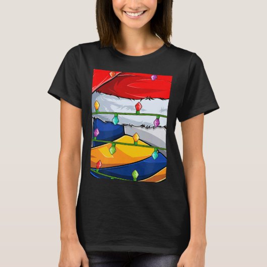 Volleyball  Xmas Lights Santa Volleyball Christmas T-shirt (Voorkant)