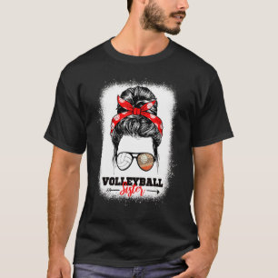 Volleyball Zuster Bleaching Messy Bun Volleyball L T-shirt