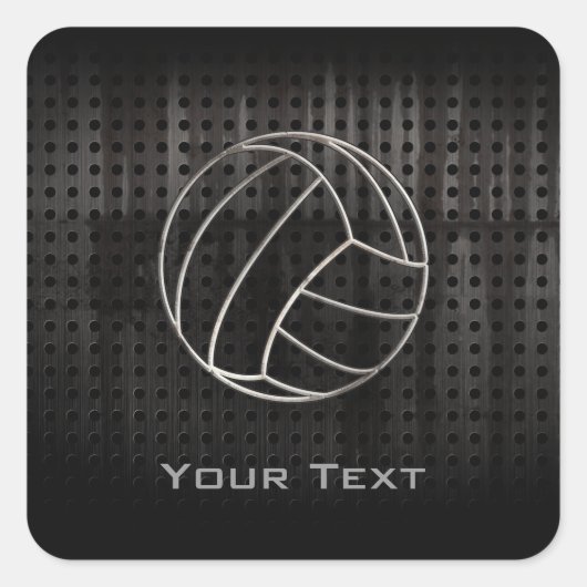 Volleyball, zwart vierkante sticker (Voorkant)