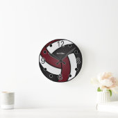 Volleyball | Zwart, wit en donkerrood Ronde Klok (Huis)