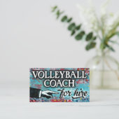 Volleyballak voor hire Visitekaartjes - blauw (Staand voorkant)