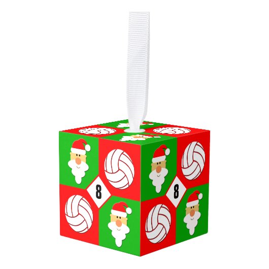 Volleyballen en Santa Clause Douane Jersey Aantal Decoratie (Voorkant hoekig)