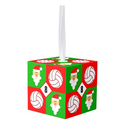 Volleyballen en Santa Clause Douane Jersey Aantal Decoratie (Achter hoekig)