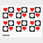 Volleyballen & Gecheckte Sporten van het Patroon v Vierkante Sticker (Vel)