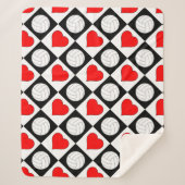 Volleyballen & Hart Cute Checkered Pattern Warm Sherpa Deken (Voorkant)