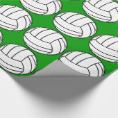 Volleyballen op groen cadeaupapier (Hoek)