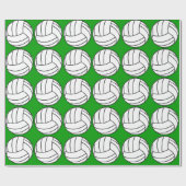 Volleyballen op groen cadeaupapier (Vlak)