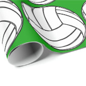 Volleyballen op groen cadeaupapier (Rol Hoek)
