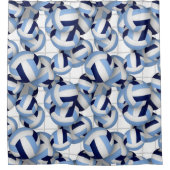 Volleyballen patroon een net grotere marine lt bla douchegordijn (Voorkant)