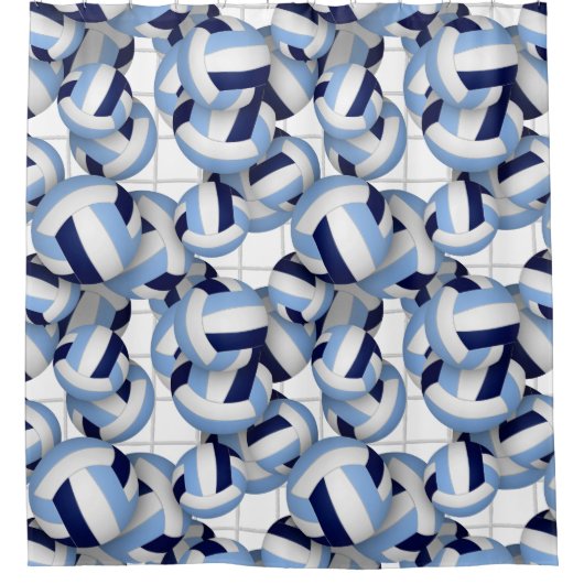 Volleyballen patroon een net grotere marine lt bla douchegordijn (Voorkant)