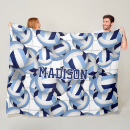 Volleyballen patroon een net grotere marine lt bla fleece deken