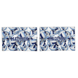 Volleyballen patroon een net grotere marine lt bla kussensloop