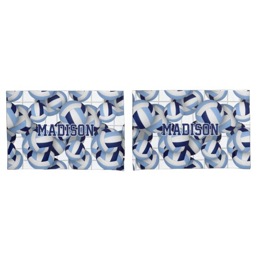 Volleyballen patroon een net grotere marine lt bla kussensloop (Voorkant-Set)