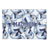 Volleyballen patroon een net grotere marine lt bla kussensloop (Voorkant-Links)