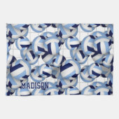 Volleyballen patroon een net grotere marine lt bla theedoek (Horizontaal)