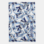 Volleyballen patroon een net grotere marine lt bla theedoek (Verticaal)