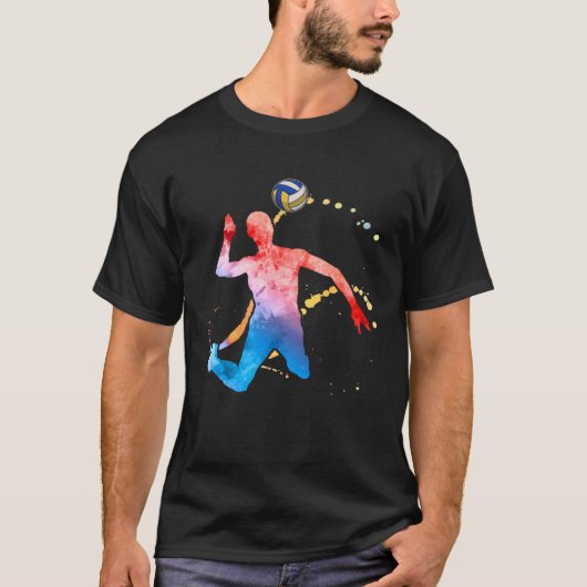 Volleyballer Graphic Beach Volleyball T-shirt (Voorkant)