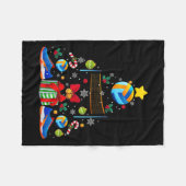 Volleyballiefhebber Kerstboom Grappige Sportspeler Fleece Deken (Voorkant (Horizontaal))