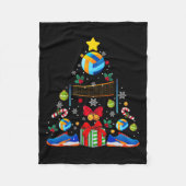 Volleyballiefhebber Kerstboom Grappige Sportspeler Fleece Deken (Voorkant)