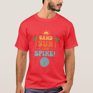 Volleyballropical Summer Sport Volleyball retro bo T-shirt