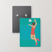 Volleyballspeler Button (Voorkant / Achterkant)