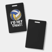 Volleyballspeler | Die Zou Ik Raken Badge (Voor- en achterkant)