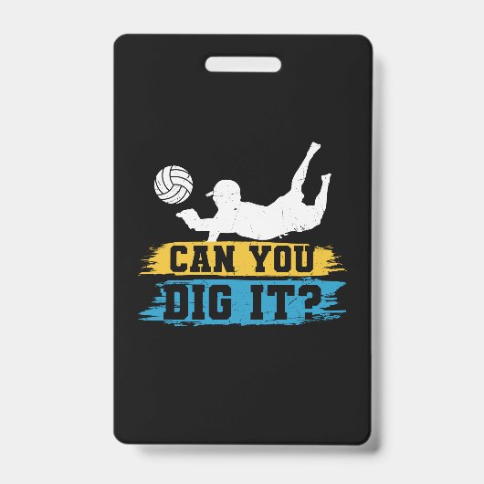 Volleyballspeler | Kun Je Het Graven Badge (Voorzijde)