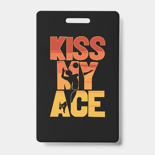 Volleyballspeler | Kus Mijn Aas Badge (Voorzijde)