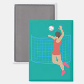 Volleyballspeler Magneet (Voorkant / Achterkant)