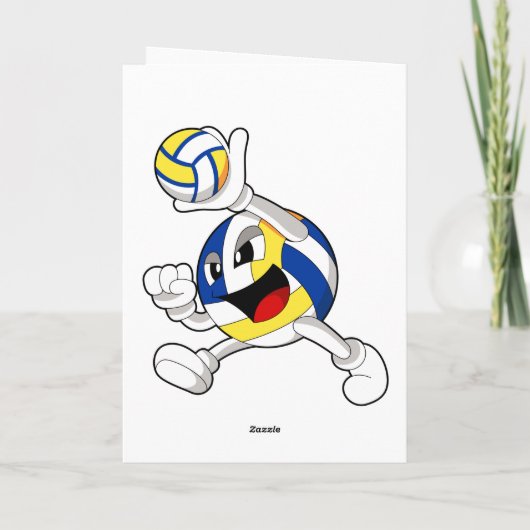 Volleyballspeler met volleybal kaart (Achterkant)