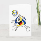 Volleyballspeler met volleybal kaart (Voorkant)