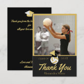 Volleyballspeler Modern Foto afstudeerklas van Bedankkaart (Voorkant / Achterkant)