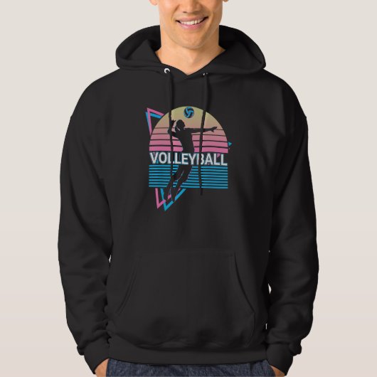 Volleyballspeler Retro Hoodie (Voorkant)
