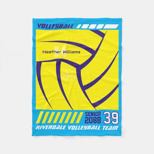 Volleyballspeler Senior Night Geschenk Futuristisc Fleece Deken (Voorkant)
