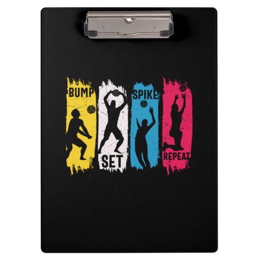 Volleyballspeler | Set Spike Herhaal Klembord (Voorkant)