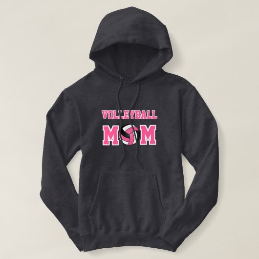Volleybalmama - Roze, wit en zwart Hoodie (Design voorkant)