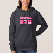 Volleybalmama - Roze, wit en zwart Hoodie (Voorkant)