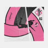 Volleybalmeisje met Y-nummer - Roze Fleece Deken (Voorkant (Horizontaal))