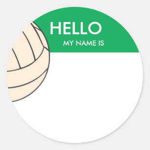 Volleybalnaam hallo mijn naam is ronde sticker