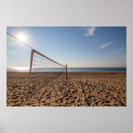 Volleybalnet op het strand poster