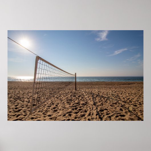 Volleybalnet op het strand poster (Voorkant)