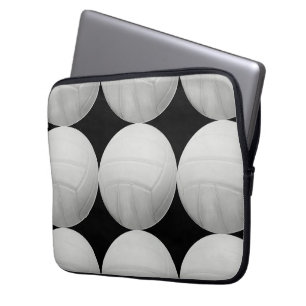Volleybalpatroon op zwart of kleur laptop sleeve