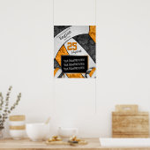 volleybalplofoto van zwarte oranje meisjes poster (Keuken)