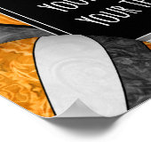 volleybalplofoto van zwarte oranje meisjes poster (Hoek)