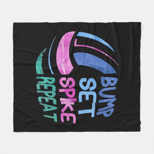 Volleybalpomp, spike, herhaal meisjes Teen Fleece Deken (Voorkant (Horizontaal))