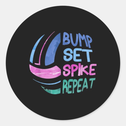 Volleybalpomp, spike, herhaal meisjes Teen Ronde Sticker (Voorkant)