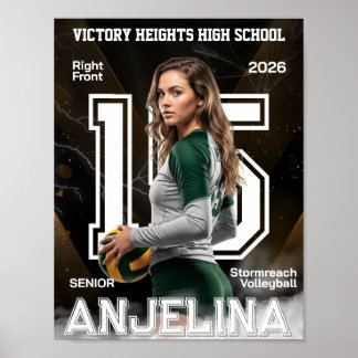Volleybalposter sjabloon, Senior Night Poster