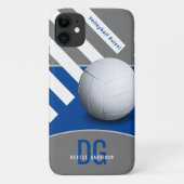 Volleybalregels | Initialen Deep Blue Case-Mate iPhone Case (Achterkant)