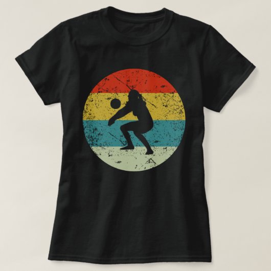 volleybalretro silhouette 70s t-shirt (Design voorkant)