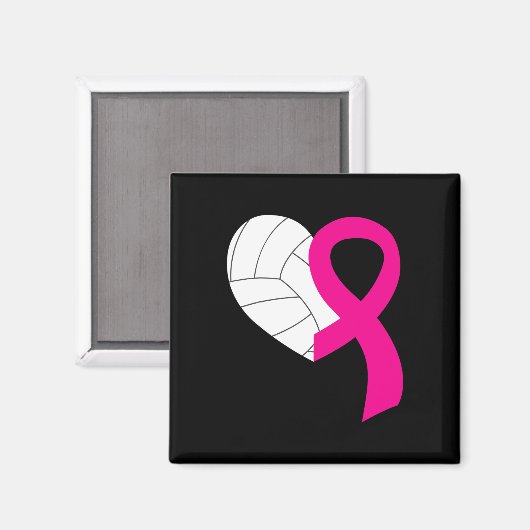 Volleybalroze lint-lint-borstkankerarsenaal magneet (Voorkant / Achterkant)